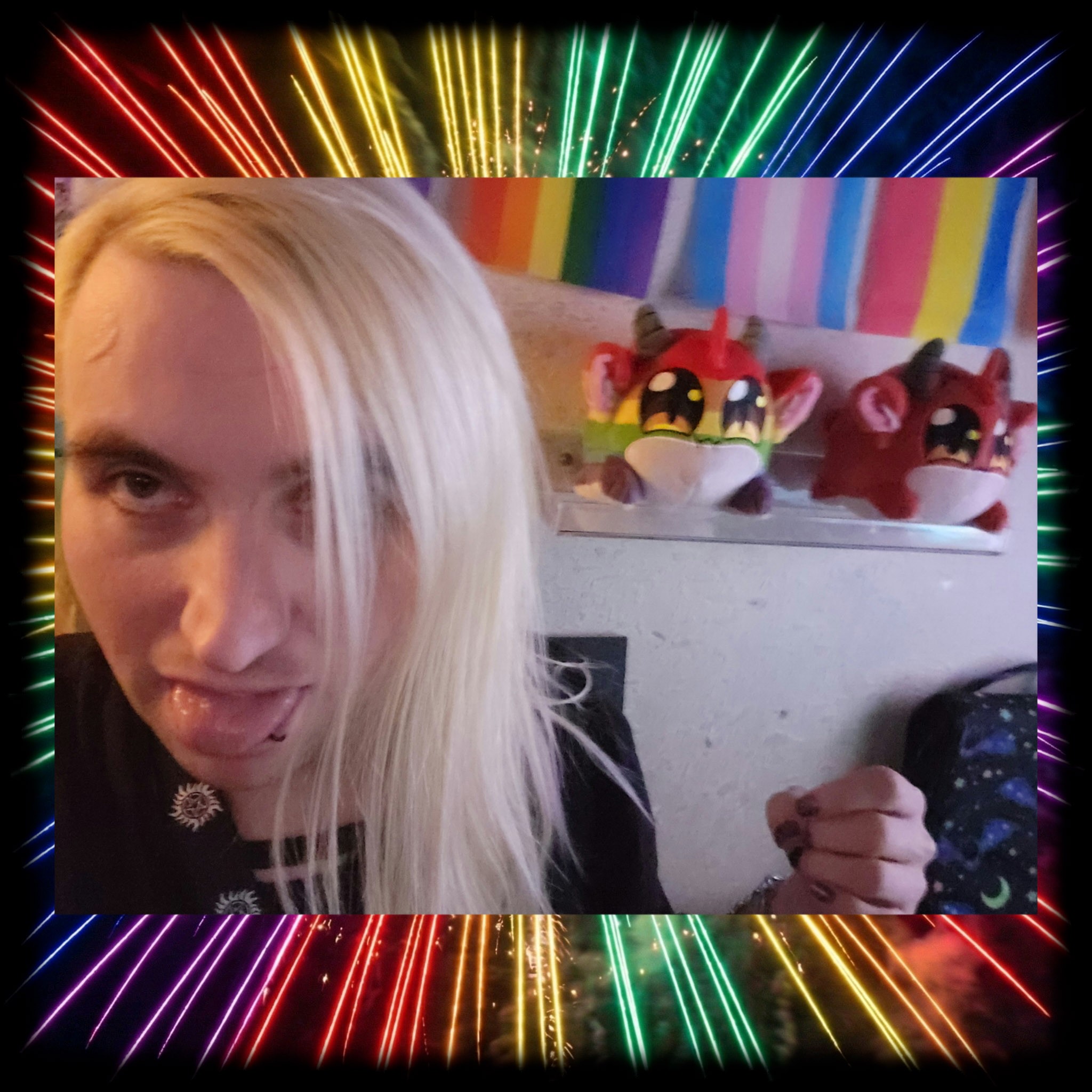 Got my emotional support demon bois looking over me now. ^_^